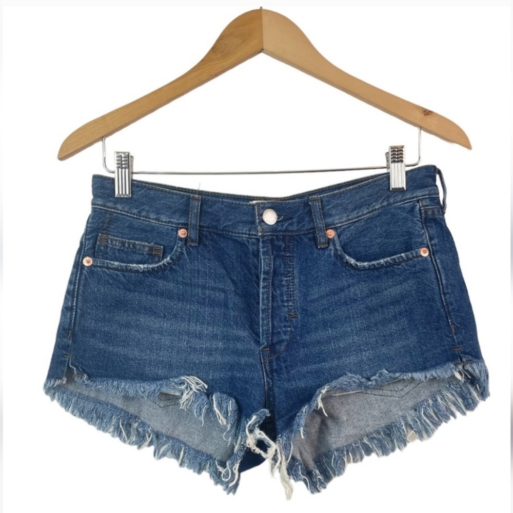 We the free Free People Loving Good Vibrations medium wash blue Cutoff Shorts